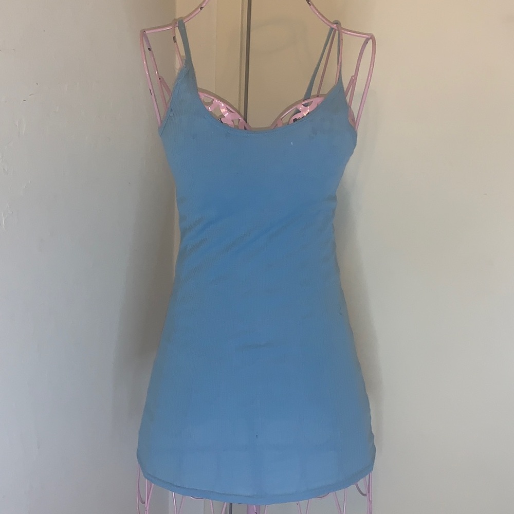 Michael Stars blue cotton ribbed racerback #4103- OSFM